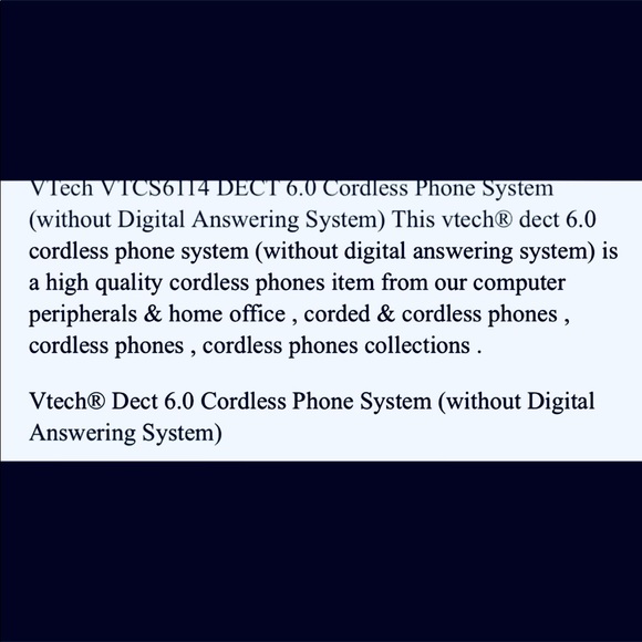 Vtech VT6s6114 Dect 60 cordless phone system new single vetch phone new open box - Picture 4 of 4